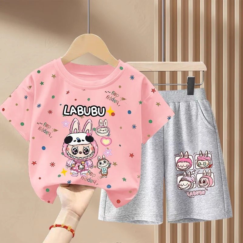 拉布布女童夏装套装2025年款小孩子衣服女款洋气运动儿童两件套潮