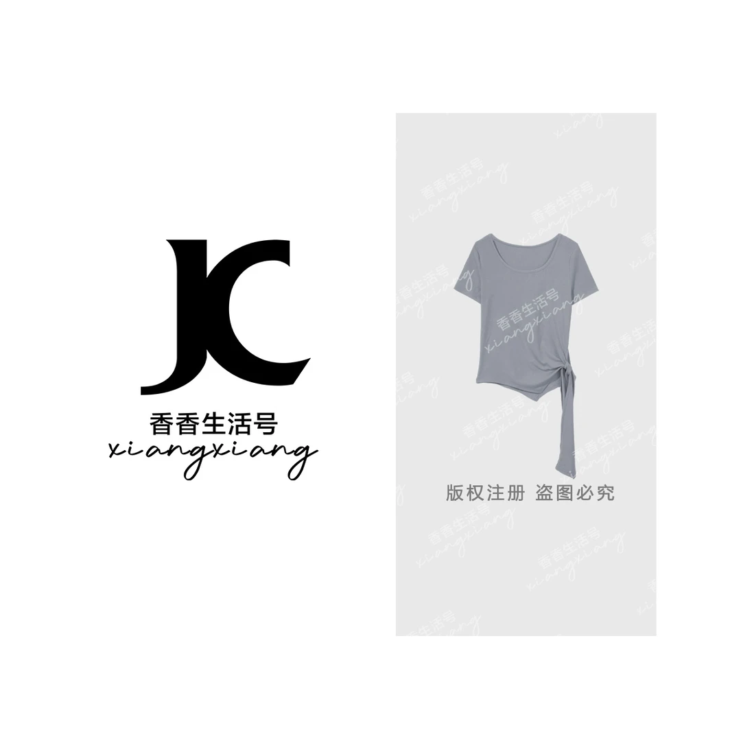 【香香严选】2025夏季新款束腰设计感时尚T恤-fe916