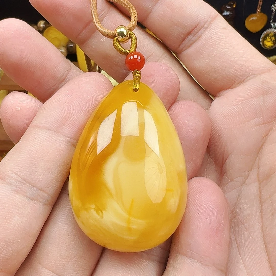 蜜蜡未镶嵌珠宝奇石蜜蜡吊坠23克