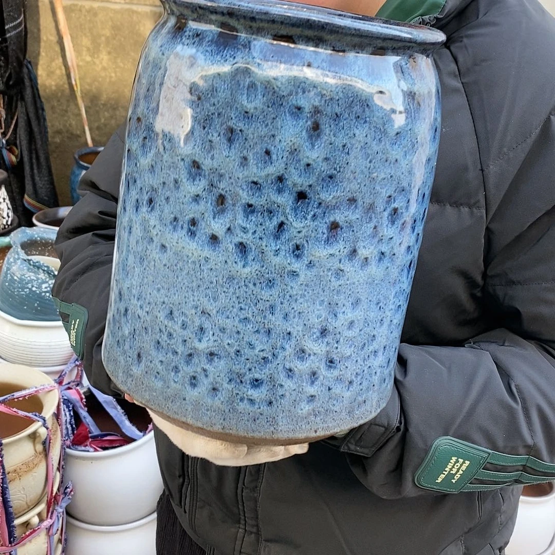 紫砂花盆瑕疵口17高26