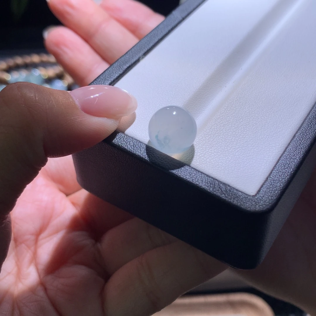 翡翠散珠特价天空蓝冰胶飘花卡12.4