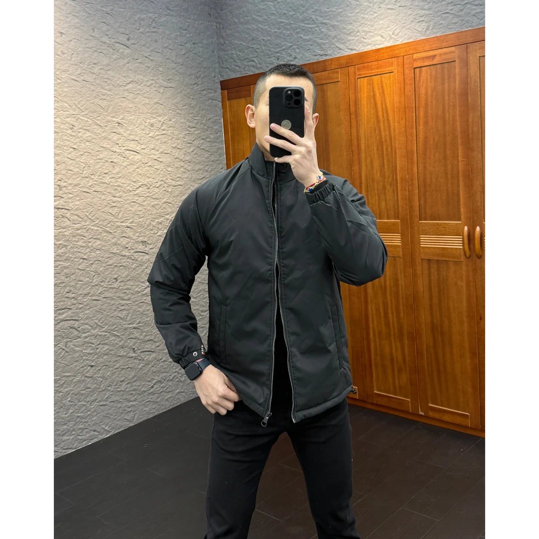 2025秋冬新款时尚休闲百搭净版立领拉链男士棉服夹克外套9961