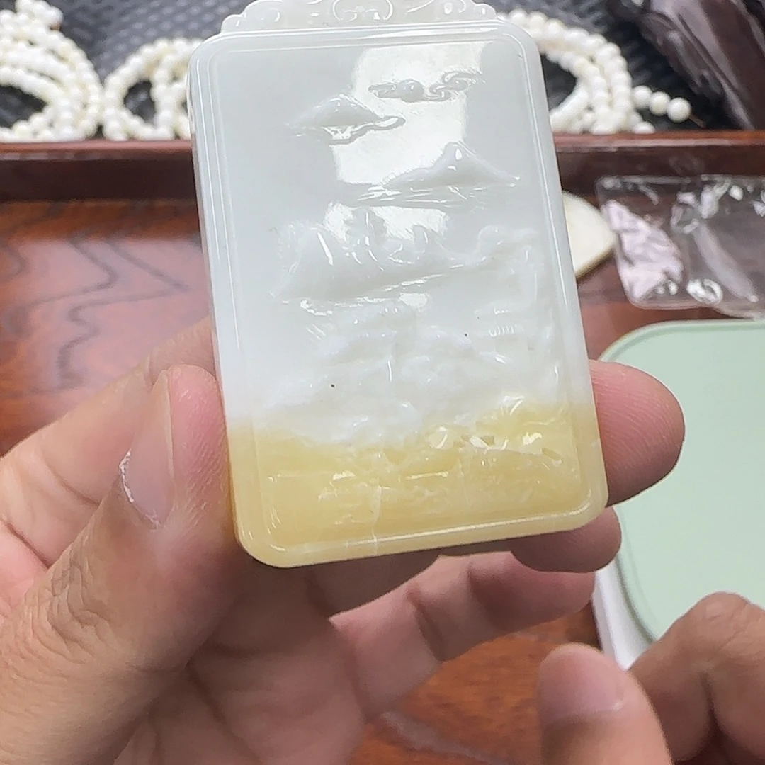 白玉菩提手串玉华牌子003