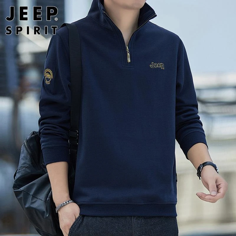 JEEPSPIRIT卫衣男款爆款2026新款拉链男士秋季潮流休闲长袖t恤