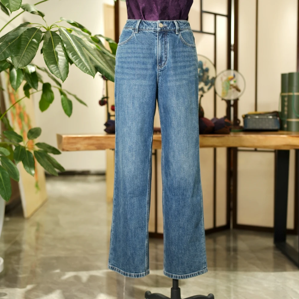 自许[乐融融]原创款气质减龄牛仔裤