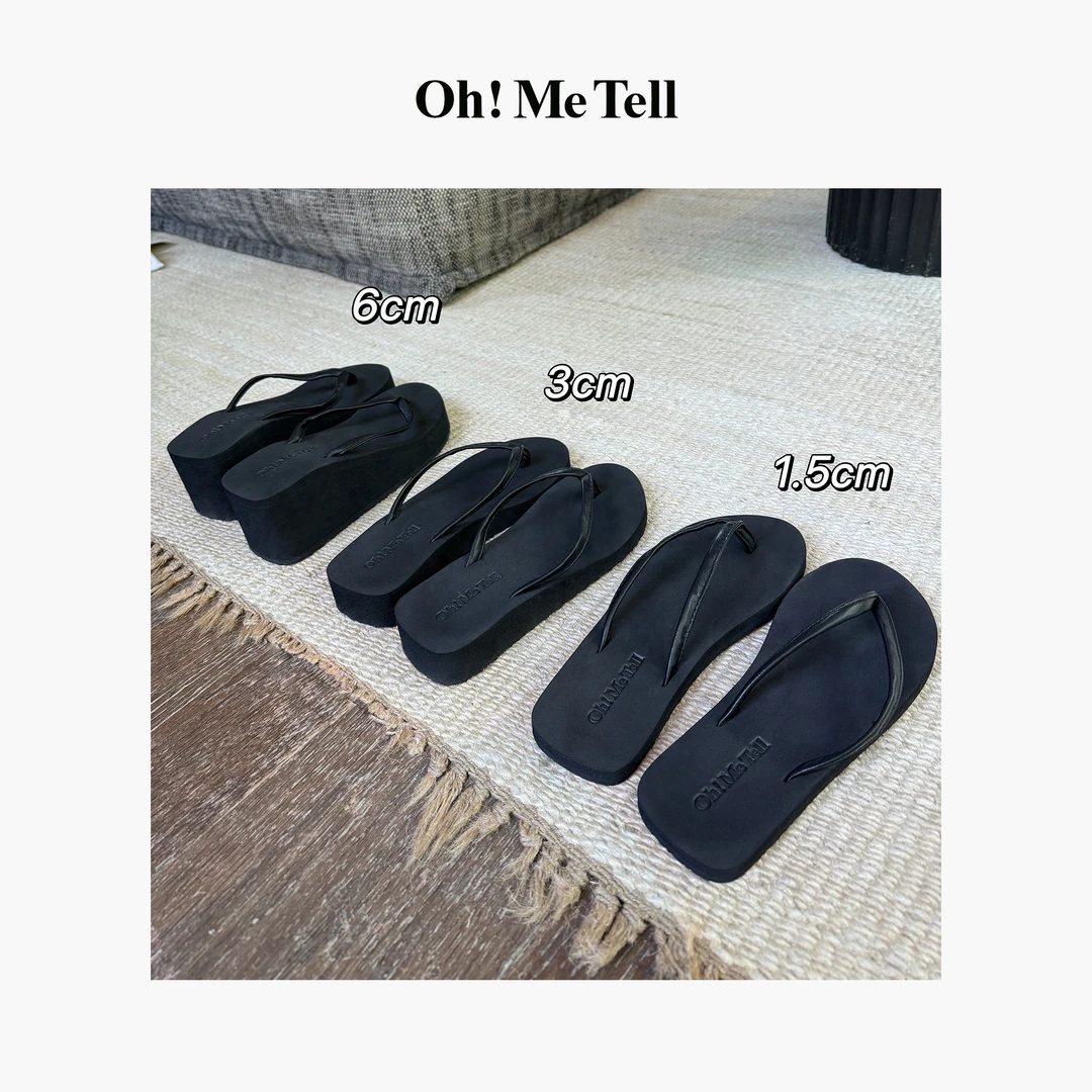 Oh!Me Tell【水蜜桃定制】羊皮超舒适巨好穿不累脚夹脚凉拖人字拖女