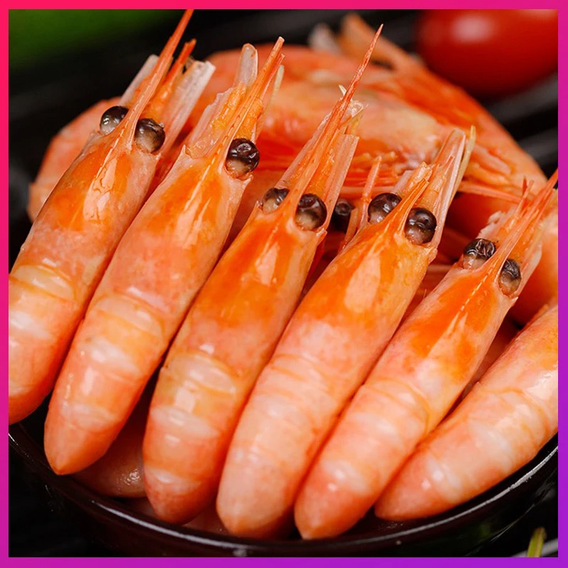 【一个黑头都没有】北极甜虾 80-100 24年11月新虾 净重三斤