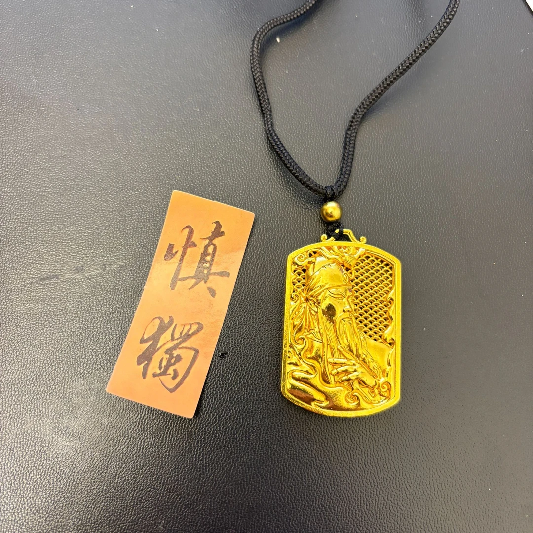 合金吊坠 镂空关公牌时尚合金吊坠