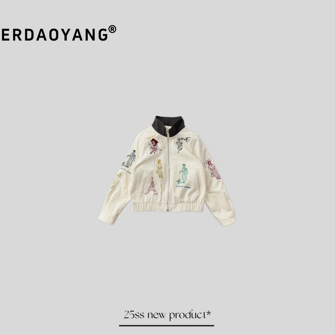 ERDAOYANG "佳人" 早春彩色图案撞色夹克外套WT6106