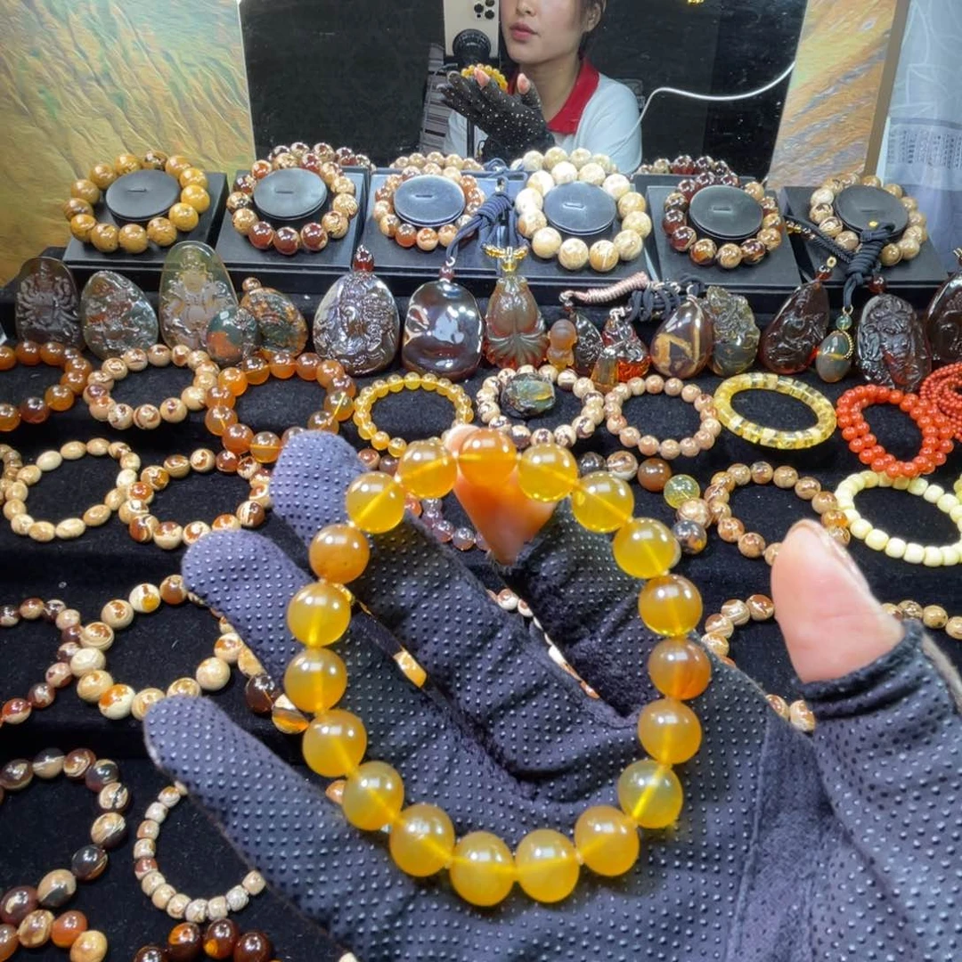 未镶嵌琥珀手链蜜蜡10