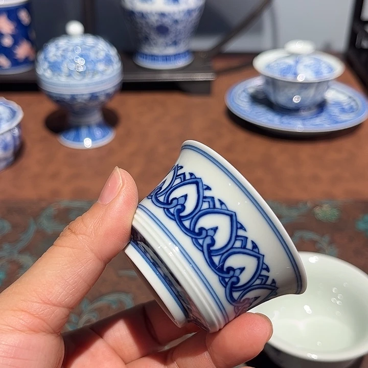 镹曰茶闲柴窑手工手绘青花