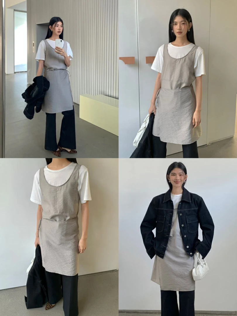 【娅朵家】春上新！休闲简约吊带连衣裙(配屁帘)  YS4-758#  YSJ