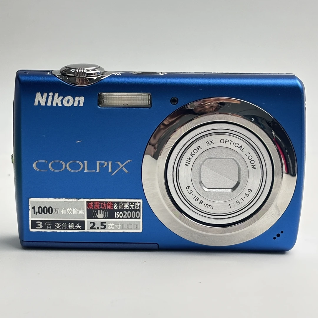 95新 Nikon/尼康 s220蓝色1000万像素3倍变焦复古ccd
