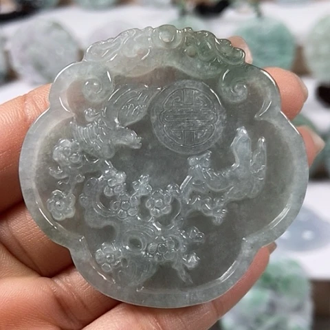 翡翠颈饰未镶嵌鸟语花香喜上眉梢福利