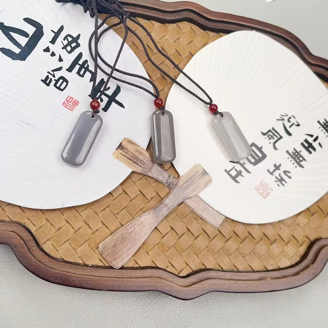 和田玉烟紫无事牌吊坠 多样性发货拍一发一