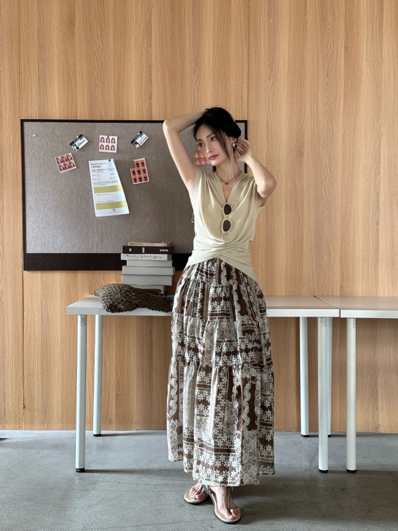 【金色罗马】莱赛尔亚麻民族风气质显瘦时尚半身裙 Alter227