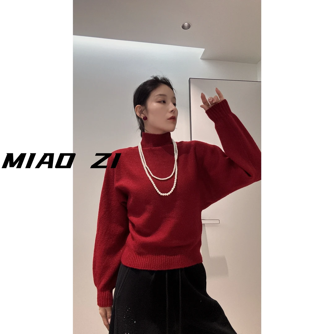 【MIAOZI】秋冬轻盈宽松羊绒衫高领两件套
