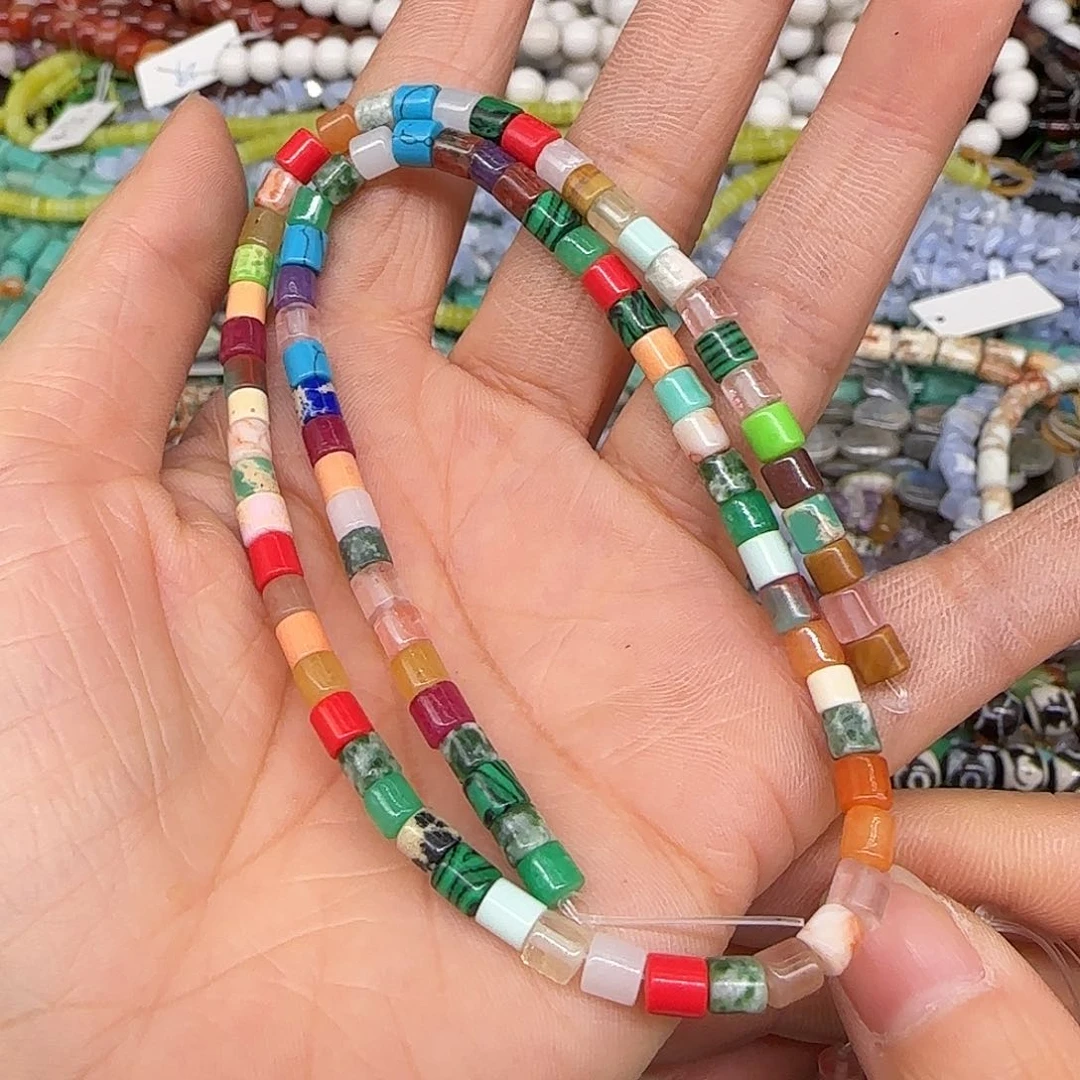 玛瑙/玉髓合金珠宝半成品多宝4mm一条桶珠