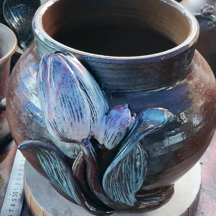 紫砂花盆瑕疵19.24花盆