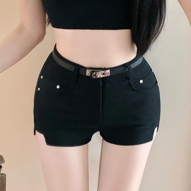 性感休闲短裤女2025春夏季新款韩版ins复古简约外穿高腰a字阔腿裤