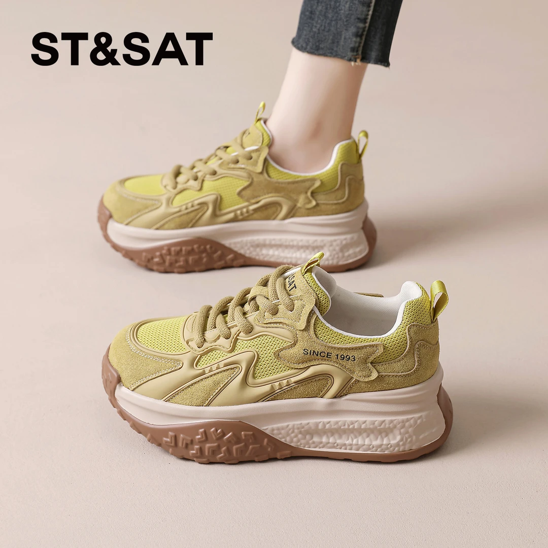 星期六德训鞋女款2025新款秋冬季爆款老爹鞋厚底增高阿甘运动鞋爆
