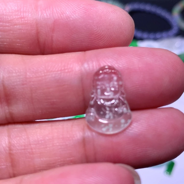 翡翠裸石雪花棉高冰