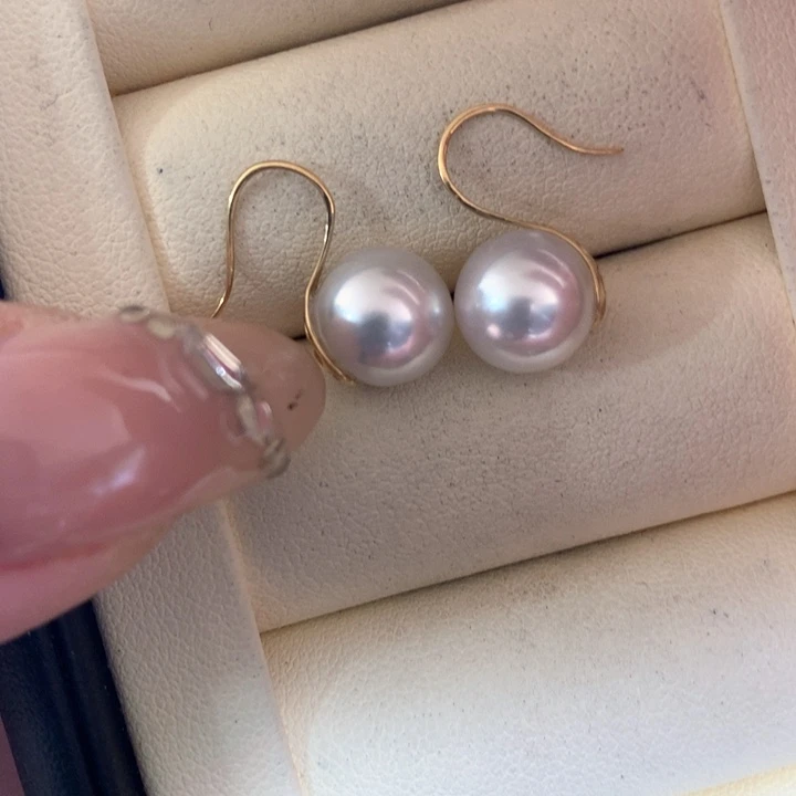 18K金镶嵌耳饰海水珍珠