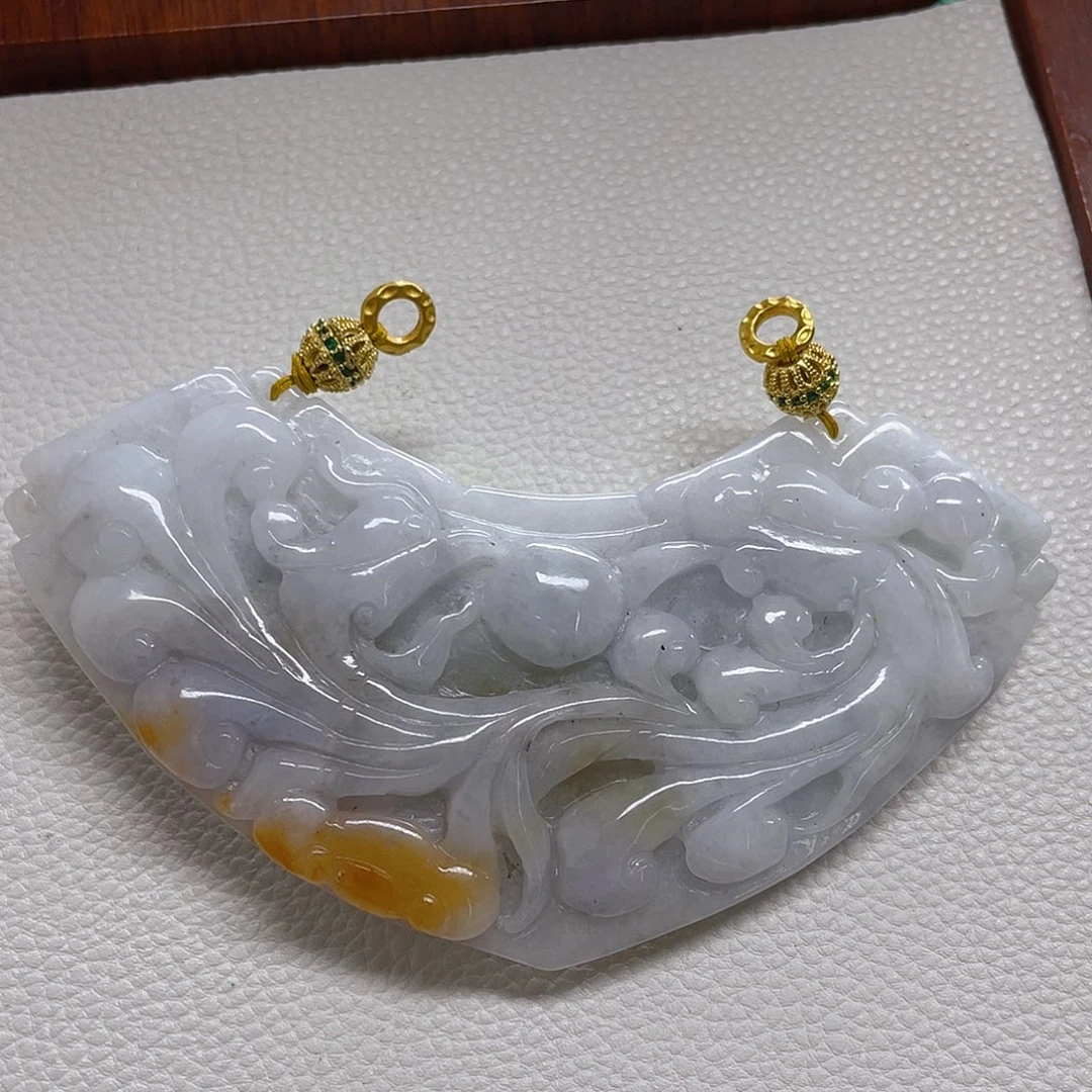 翡翠未镶嵌颈饰仿古龙凤吊坠