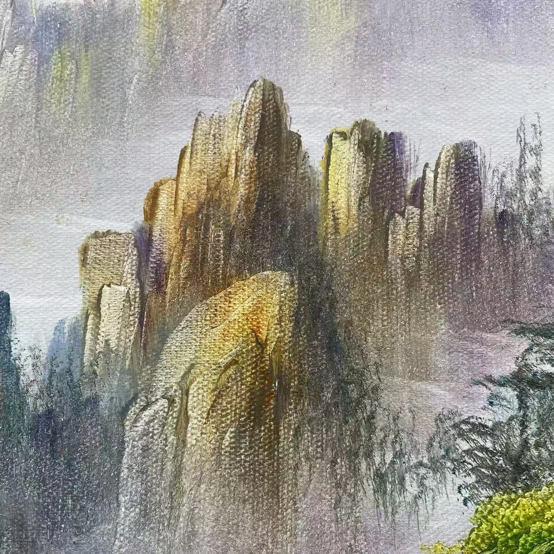 林彦新*** 山水风景-8.7号- 约50*60厘米-手绘油画-麻布