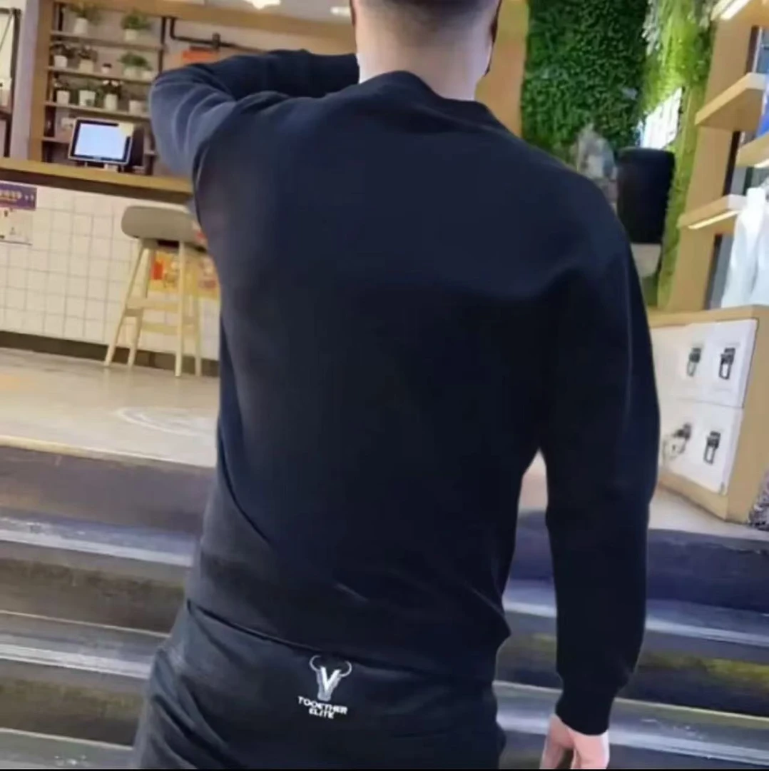 卫衣男士2025新款秋冬季时尚男士长袖圆领修身休闲打底衫