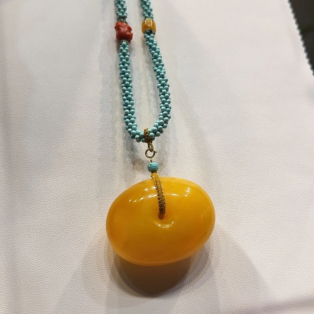 蜜蜡未镶嵌项链蜜蜡藏扣