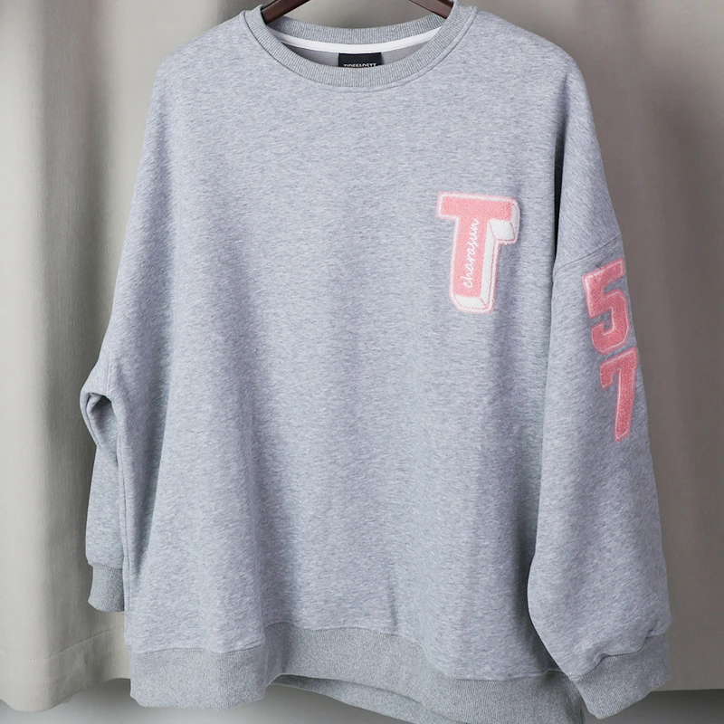 春秋款牙刷绣加绒卫衣T恤时尚潮流舒适百搭显瘦不挑身材
