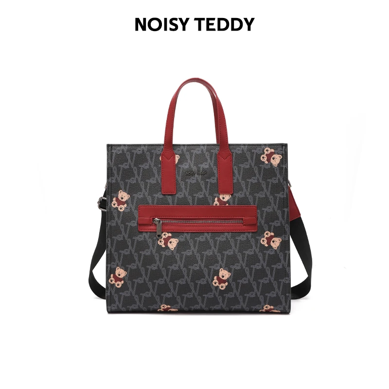 NOISY TEDDY 2025新款可爱熊图案时尚潮流托特包休闲百搭女士气质