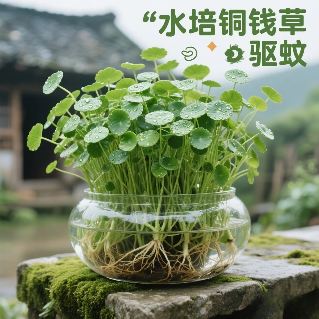 铜钱草水养绿植水培植物水草花卉室内驱蚊盆栽金钱草四季好养带叶