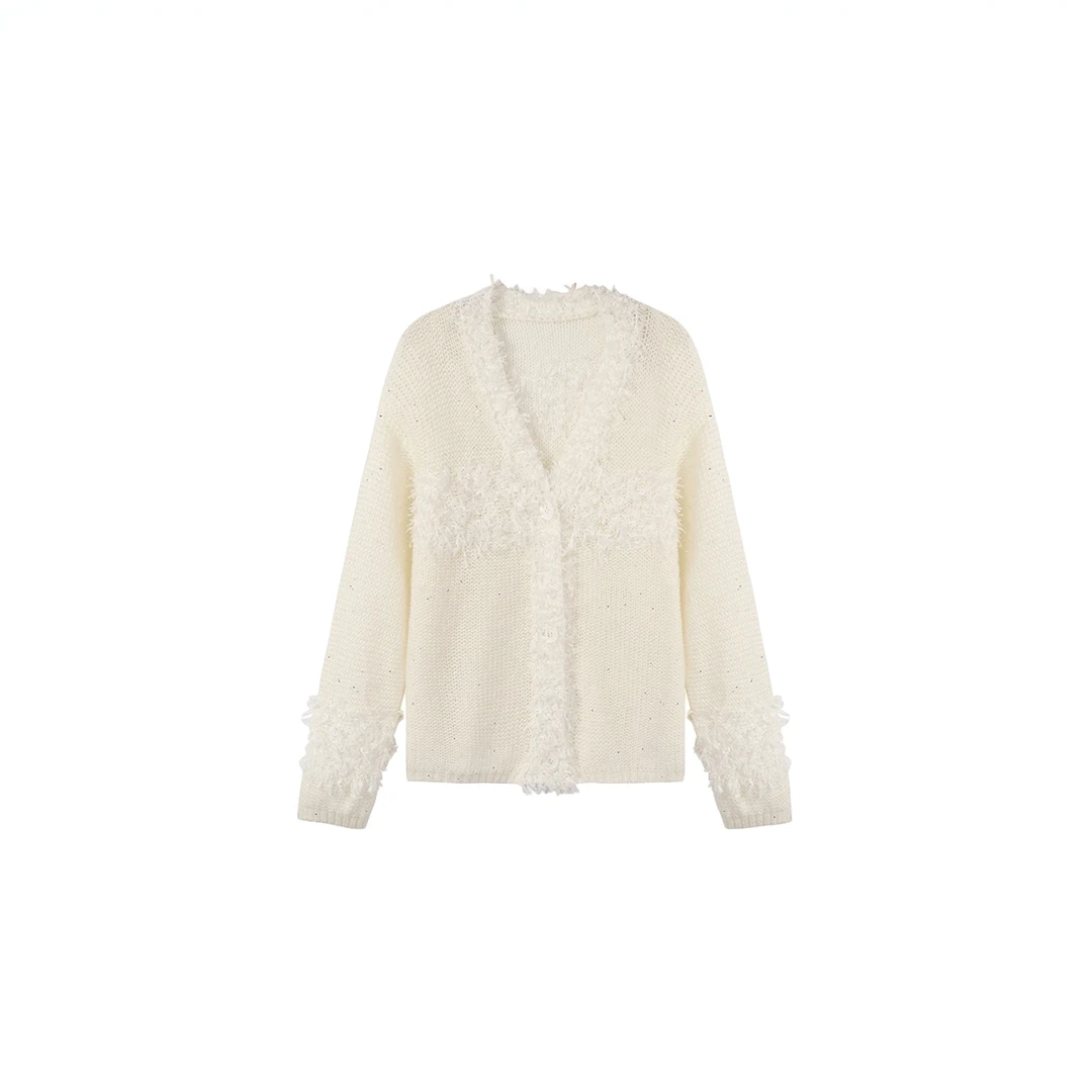 千金风高贵气质丝光羊毛外套针织衫女上衣时尚名媛轻奢8812-2