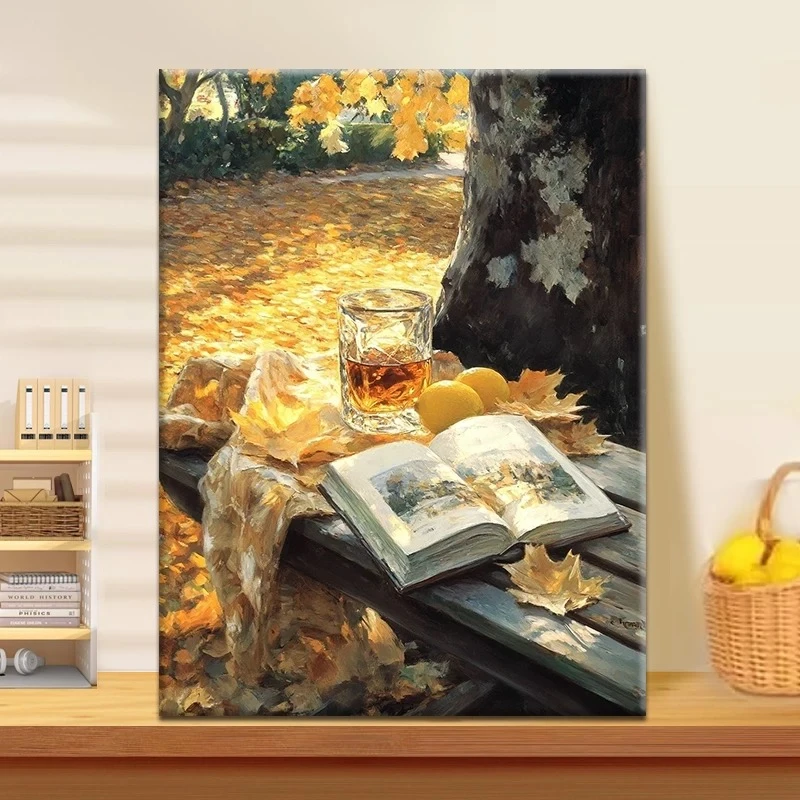 秋酿枫情|数字油画diy真心遮盖六代颜料填涂色手绘礼物油彩装饰画