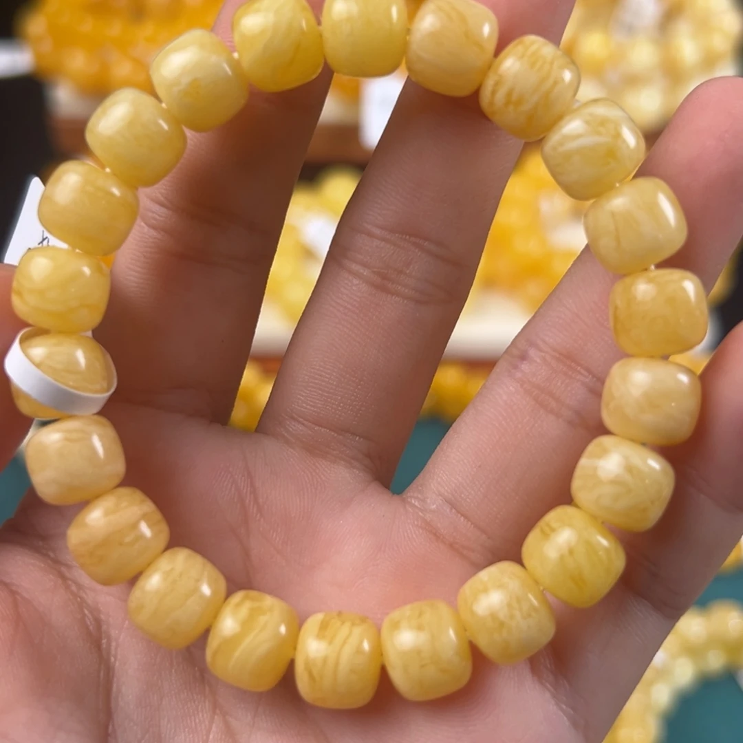 琥珀未镶嵌手链14.5g虎皮纹10mm xa