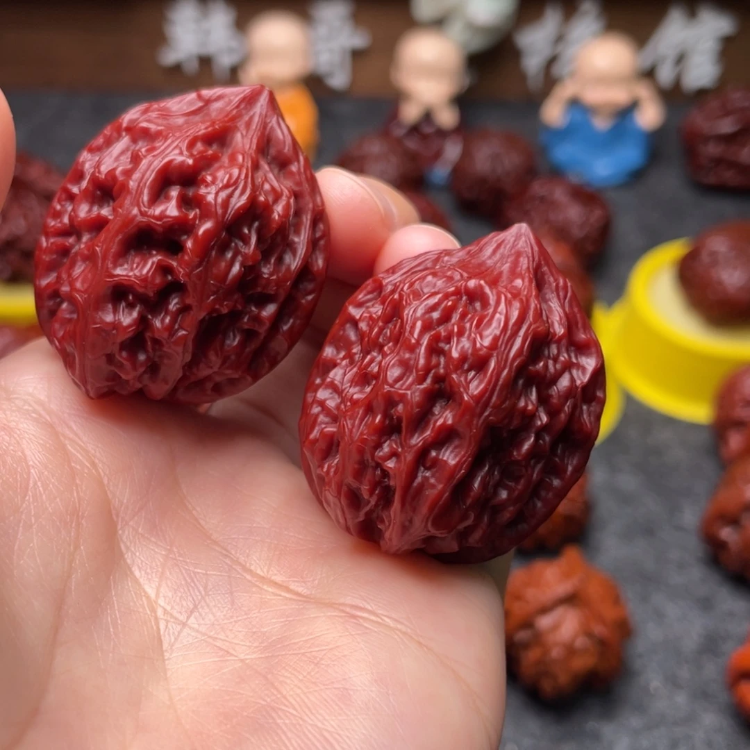 文玩核桃吊坠文玩核桃 手把件 赤龙鸡心 33