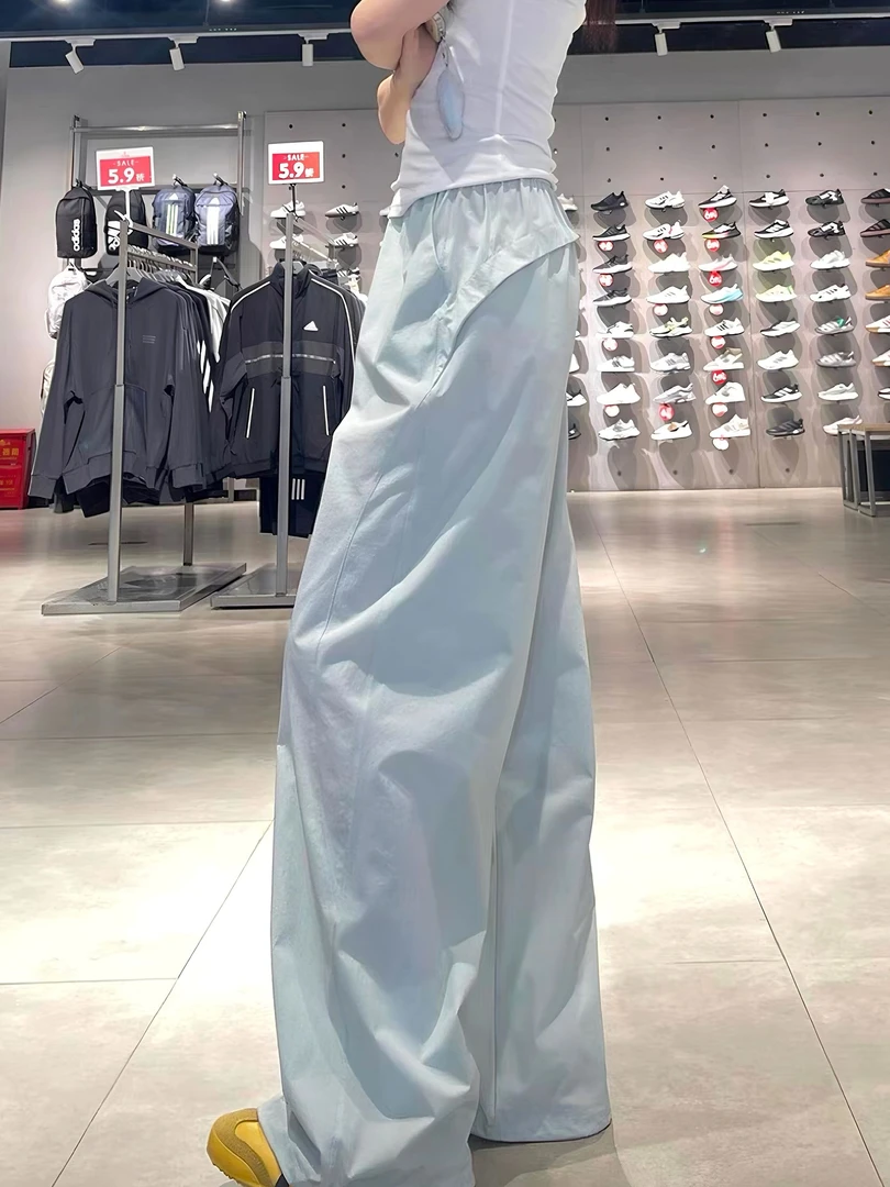 速干工装裤女夏季薄款美式复古高腰宽松垂感2025休闲阔腿裤子2559