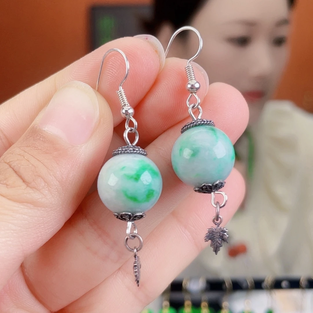 翡翠未镶嵌耳饰饰品