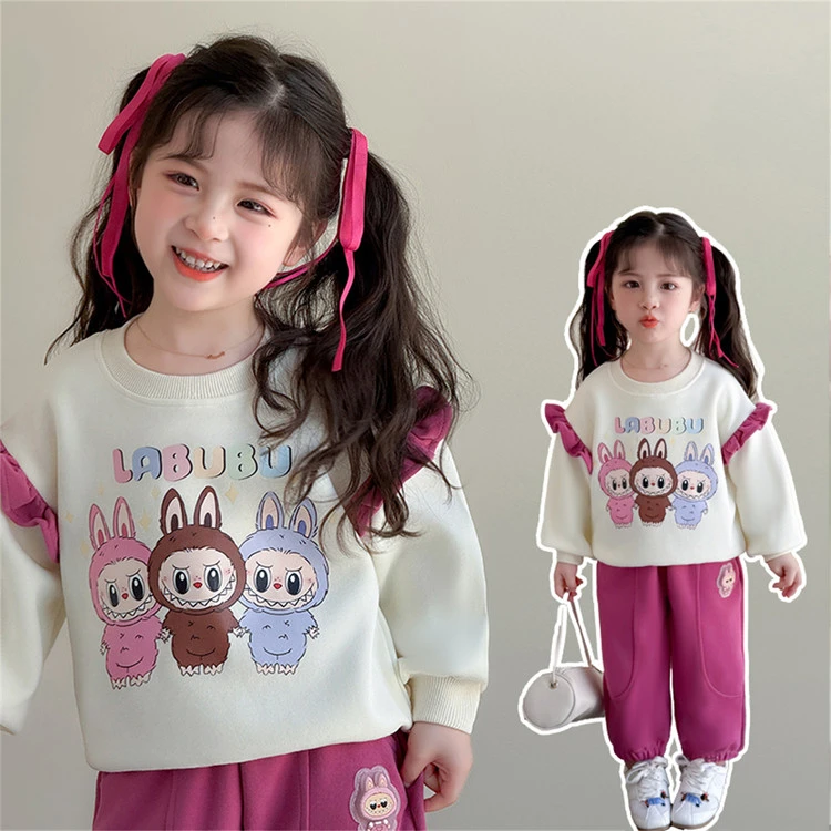 女童卫衣宝宝春秋套装秋季拉布布2025新款女孩秋装新款儿童衣服