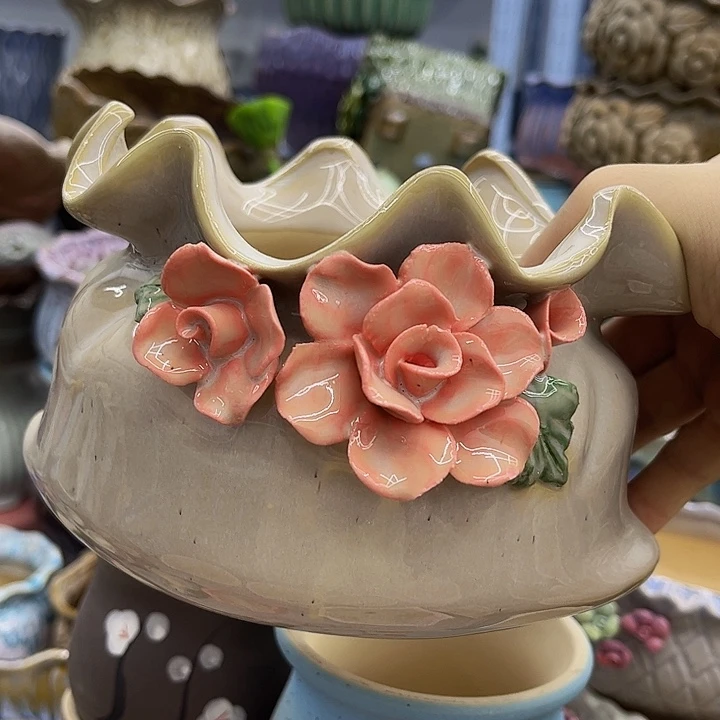 多肉绿植陶瓷花盆9.9包邮，有空