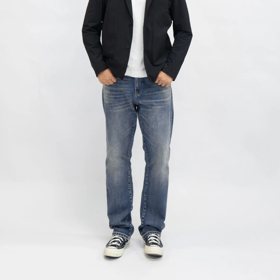 硬汉大牛复古水洗牛仔裤【9102微锥弹力牛仔裤】休闲通勤百搭老钱风