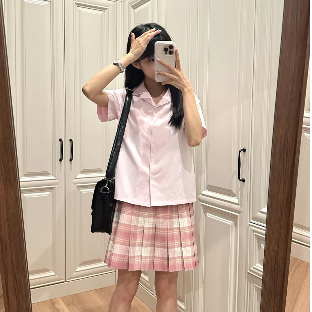 中牌制服馆树莓红茶JK制服格裙原创JK百褶裙日系校园少女格裙