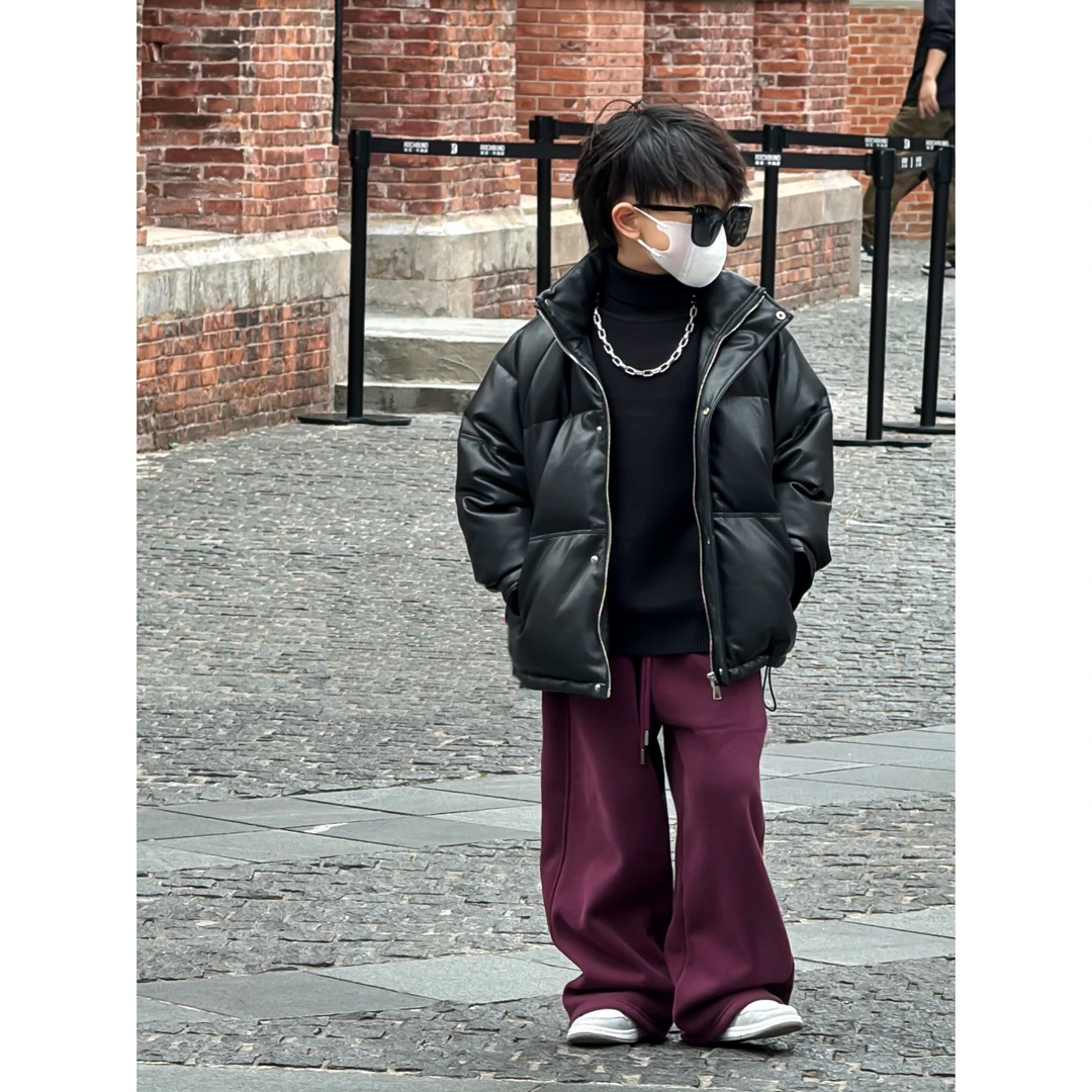 THE LUHAN 【皮衣羽绒服】宽松休闲冬季潮流加厚连帽羽绒服23-133