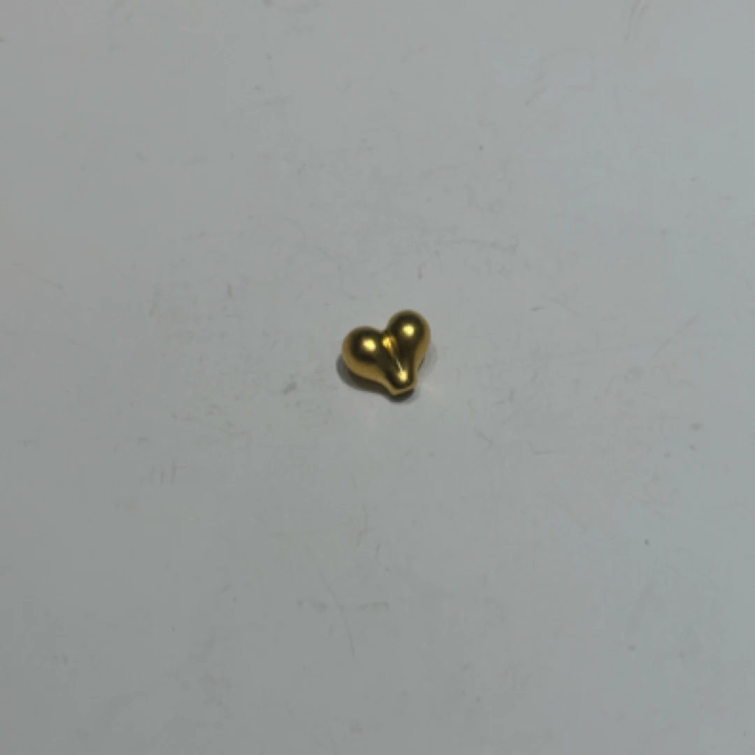 亮面屁屁桃爱心隔珠桃心中穿隔珠厚5D金