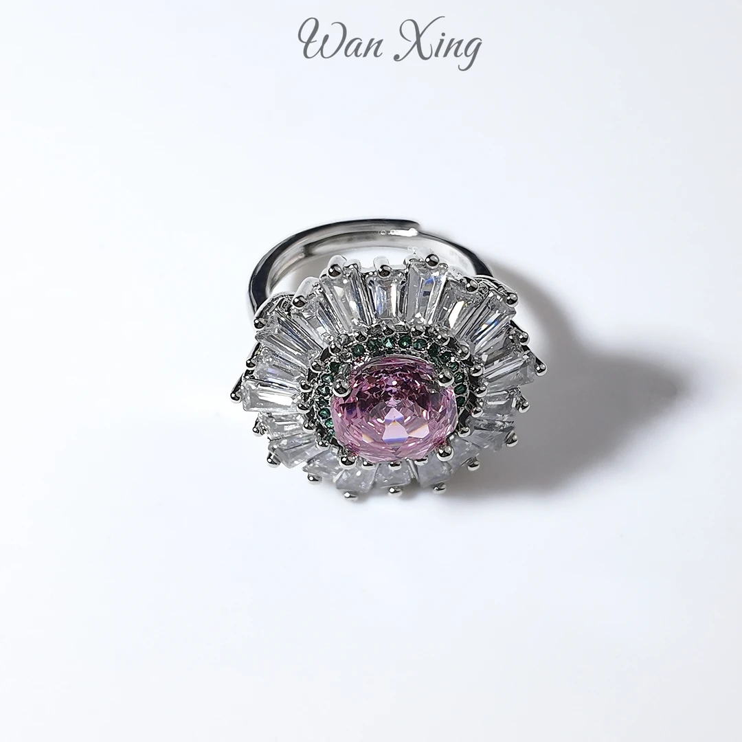 铜合金锆石戒指 日韩活口女欧美原创设计满钻饰品锆石戒指指环