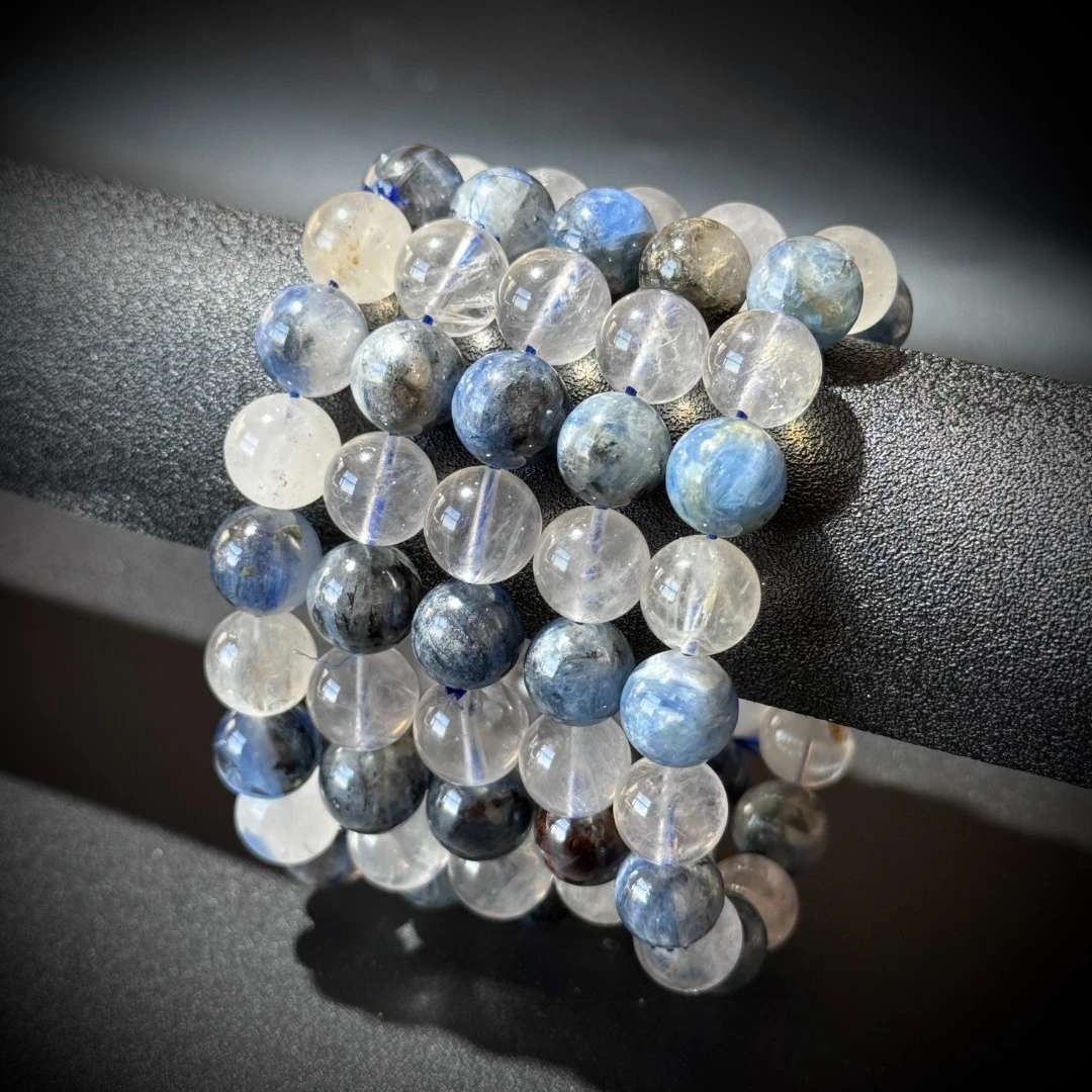 S1046【貝勒爺】月光石跳珠素圈手串【多样性发其一】