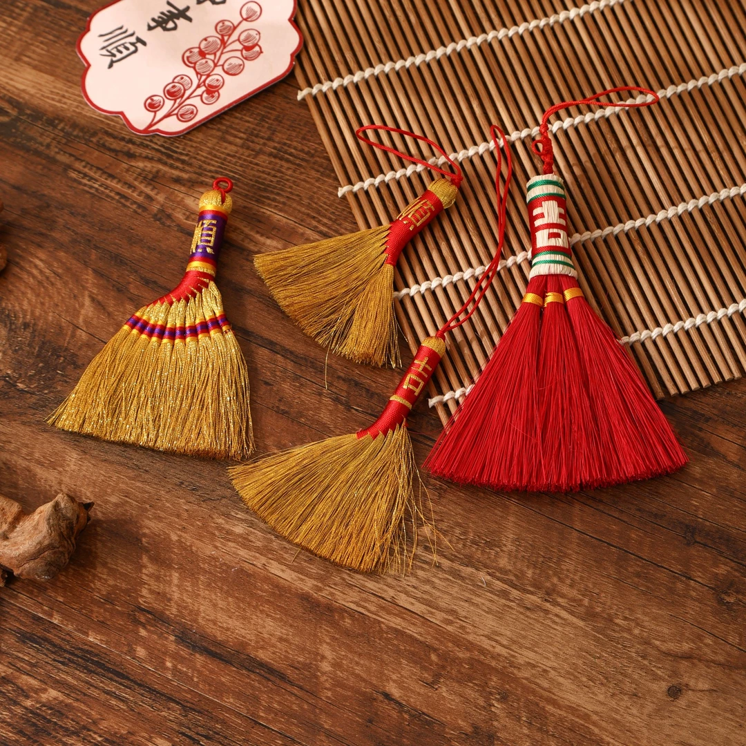 端午节吉祥扫帚小扫把挂件花艺礼品diy装饰配饰花艺包装配饰材料