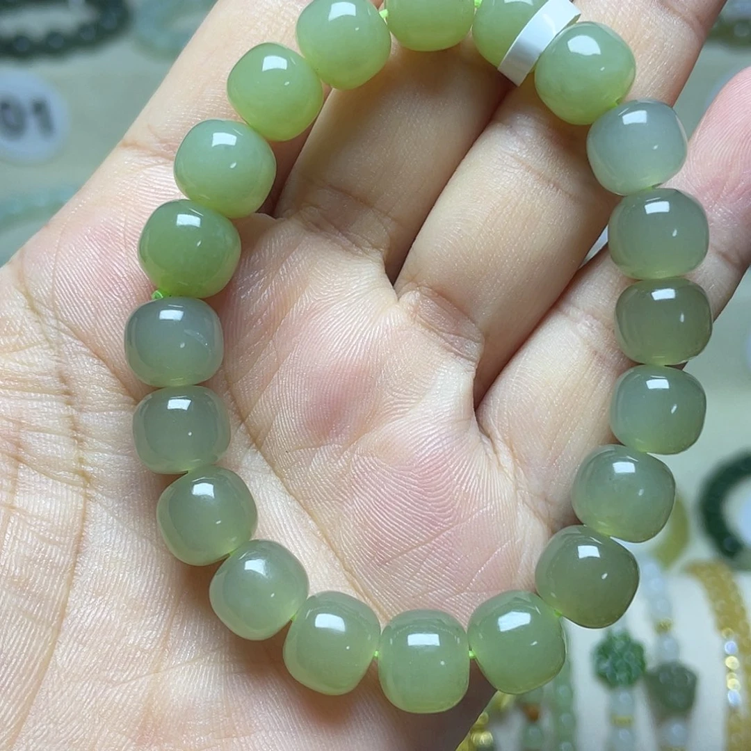 和田玉未镶嵌手链老型珠晴水卡10开播福利 不退换